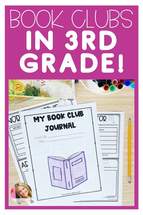 Use book clubs at the end of the year to engage your 3rd grade students in reading! Book clubs are a great way to grow readers and help students think critically about reading. This book club resource includes student book club jobs, and planning pages for assigning different chapters! Book Clubs Elementary School, Third Grade Book Clubs, Book Clubs 3rd Grade, Elementary Book Club Activities, Third Grade Novel Study, Book Club Elementary School, Teaching Setting 4th Grade, Novel Studies For 3rd Grade, Book Study 2nd Grade