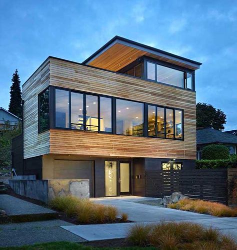 Three-story modern pad built for cyclists in Seattle: Cycle House Contemporary Exterior Design, Home Designs Exterior, Eksterior Modern, A Modern House, Contemporary Exterior, Hus Inspiration, Contemporary House Design, Modern Exterior, Residential Architecture