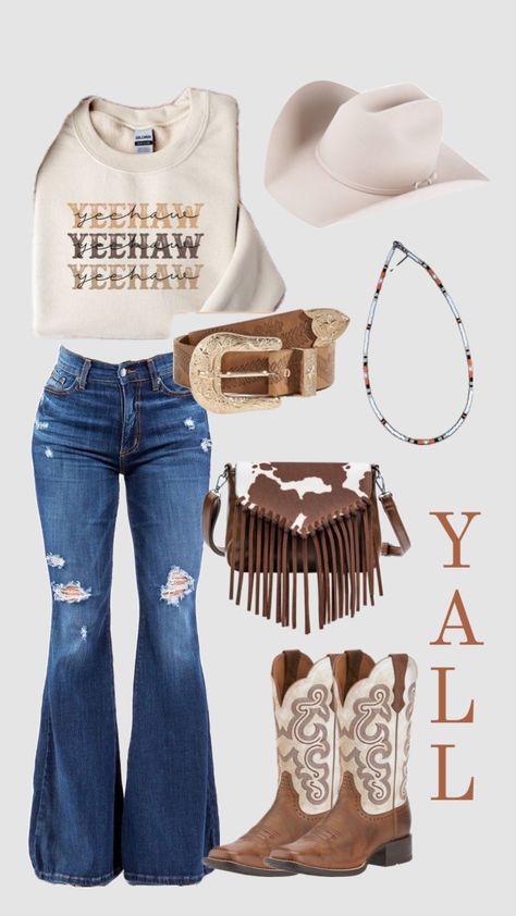 #fallrodeo #rodeo #cowgirl Womens Western Outfits, Simple Western Outfits, Country Outfits Women, Trajes Country, Vaquera Outfit, Casual Country Outfits, Fair Outfits, Rodeo Cowgirl, Country Style Outfits