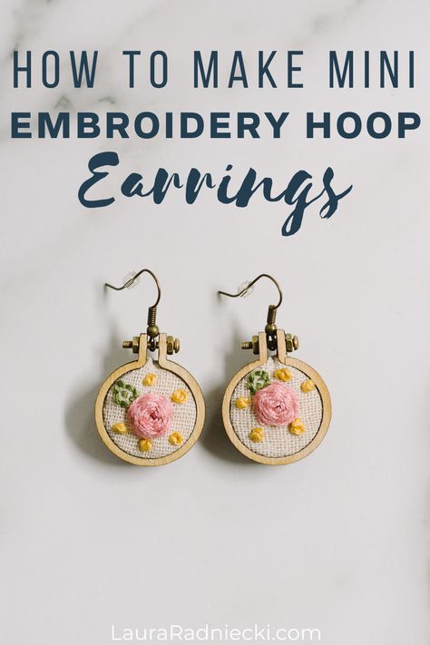 How to Make Mini Embroidery Hoop Earrings | DIY Craft Tutorial Diy Mini Embroidery Hoop, Geometric Embroidery Patterns, Diy Embroidery Frame, Embroidery Patterns Easy, Beginner Hand Embroidery, Types Of Embroidery Stitches, Mini Embroidery Hoop, Tutorial Embroidery, Jewels Diy