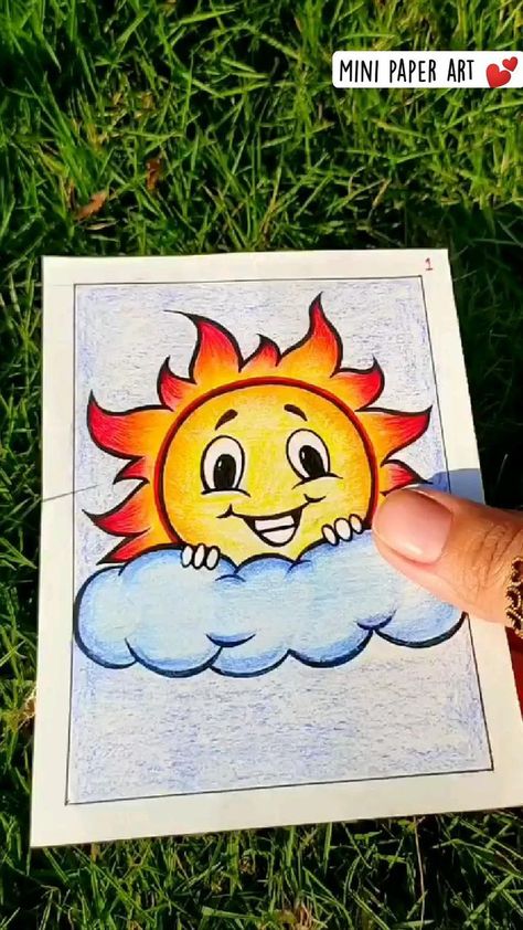 Mini paper art💕 | Art drawings for kids, Cute doodle art, Mini canvas art Simple Art Drawings For Kids, Summer Drawing Ideas Creative, Kids Drawing Ideas, Drawing Pictures For Kids, Drawings For Kids, Drawing Ideas For Kids, Drawing Kids, Drawing Lessons For Kids