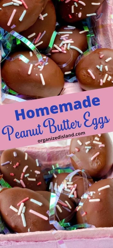 Full tutorial on Homemade Peanut Butter Eggs. This peanut butter chocolate dipped candy is fun to make in the shape of eggs for Easter! Peanut Butter Eggs Recipe With Cream Cheese, Chocolate Peanut Butter Easter Eggs, Peanut Butter Eggs With Marshmallow Fluff, Homemade Easter Eggs, Peanut Butter Easter Eggs Homemade, Peanut Butter Eggs Easter, Easter Rice Crispy Treats, Chocolate Dipped Candy, Homemade Peanut Butter Eggs