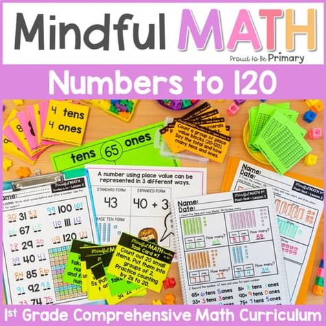 Grade 1 Math Numbers to 100 & 120 - First Grade Place Value, Skip Counting Unit Math First Grade, Hundred Chart, 100th Day Of School Activities, Math Journal Prompts, Numbers To 100, Grade 1 Math, Teach Numbers, Counting To 100, Math Place Value