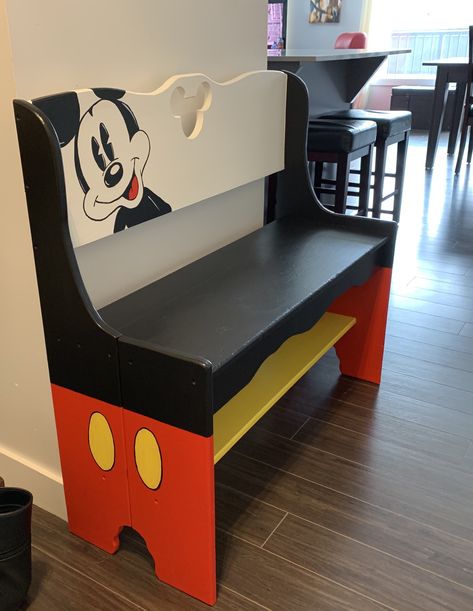 Mickey Room Ideas, Mickey Mouse Wood Projects, Mickey Mouse Furniture, Mickey Mouse Playroom, Mickey Mouse Room Ideas, Mickey Mouse Kids Room, Mickey Mouse Home Decor, Mickey Mouse Room Decor, Mickey Decor