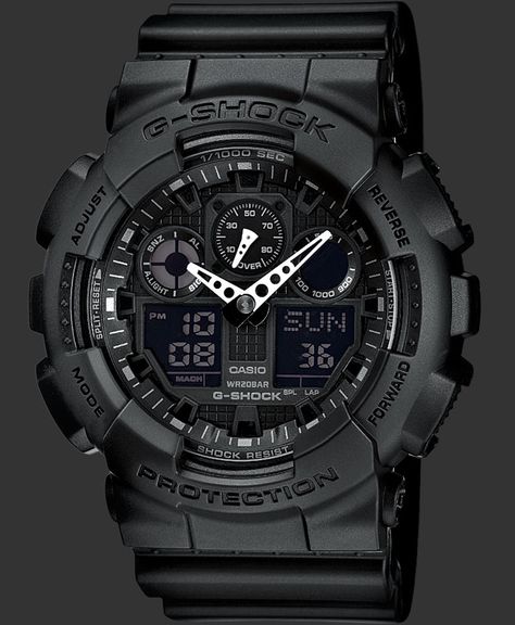 G-SHOCK - Watches - GA 100 G Shock Black, Casio G Shock Watches, Casio Vintage, Ice Watch, Automatic Watches For Men, G Shock Watches, Mens Watches Black, Casio G Shock, Classic Watches