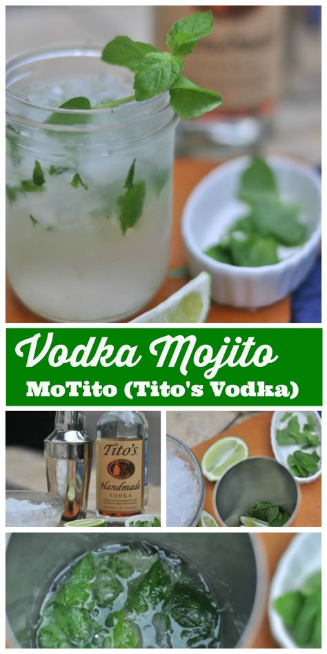 Cocktails With Titos Vodka, Drinks With Titos Vodka, Titos Vodka Recipes, Vodka Drinks Easy, Vodka Mojito, Vodka Recipes, Mojito Recipe, Boozy Drinks, Vodka Drinks