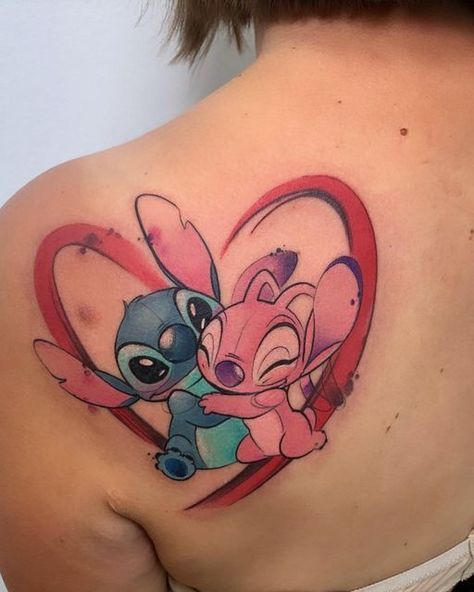 Cute Disney Tattoos, Disney Stitch Tattoo, Lilo And Stitch Tattoo, Tattoo Graffiti, Stitch Tattoo, Tattoo Watercolor, Rose Tattoos For Women, Graffiti Tattoo, Snake Tattoo Design