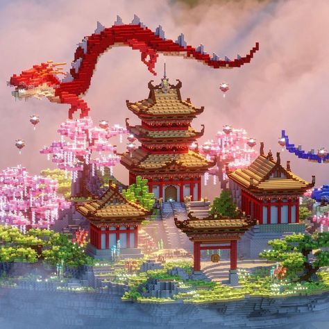 2,279 Likes, 15 Comments - AstonicMC (@astonicmc) on Instagram: “Amazing Japanese Temple Build! 😍⠀ Credit: Kryppt ❤️⠀ Render by: ManoLiech 💯 ⠀ Follow @astonicmc for…” Chinese Dragon Minecraft, Japanese Dragon Minecraft, Naruto Minecraft Builds, Japanese Inspired Minecraft Builds, Chinese Minecraft Builds, Japanese Builds Minecraft, Minecraft Chinese Builds, Japanese Style Minecraft House, Minecraft Dragon Build