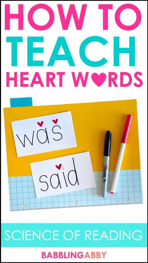 Teaching Heart Words and High Frequency Words - Babbling Abby Teaching High Frequency Words, Heart Words Sight Words Bulletin Board, Teaching Heart Words, Heart Words Kindergarten, Heart Words Sight Words, High Frequency Words Activities, Free Phonics Activities, Writing Development, Phonics Activity