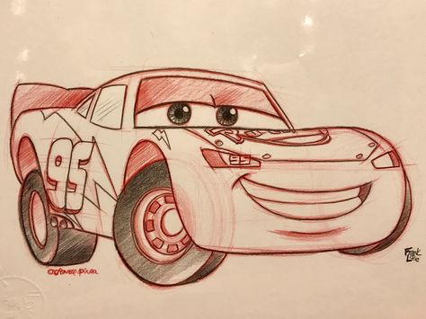 Art Sketches Movies, Drawing Of Lightning Mcqueen, Cars Cartoon Drawing, Cars Lightning Mcqueen Drawing, Race Cars Drawing, Lightning Mcqueen Sketch, Cars Drawing Disney, Cars Painting Disney, Easy Drawings Car