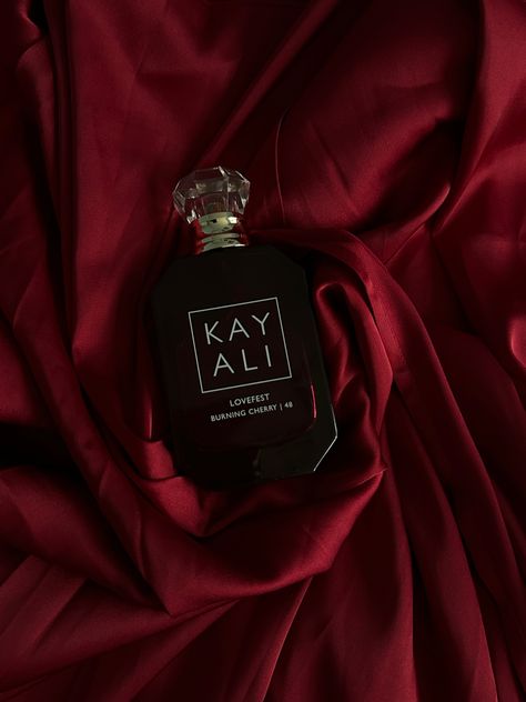 Dark Feminine Aesthetic Perfume, Kay Ali Cherry, Burning Cherry Perfume, Kayali Burning Cherry Perfume, Dark Feminine Parfum, Kayali Perfume Cherry, Kayali Cherry Perfume, Black Cherry Perfume, Kayali Perfume Aesthetic