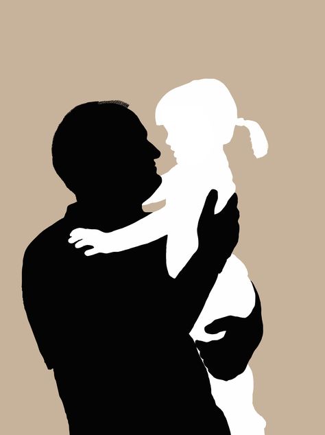 Personalised silhouette art of Father and daughter. Created by www.portraitprofiles.co.uk  #giftsforhim  #giftsforher #giftsfordad  #giftsformum #birthdaygifts Drawings For Dad, Father And Daughter Illustration, Father And Daughter Aesthetic, Father Holding Baby, Dad And Daughters, Child Clipart, Holding Hands Drawing, Dad Drawing, Father Art