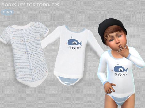 The Sims 4 Bodysuits for boys (Mesh) by Puresim Available at The Sims Resource DOWNLOAD Bodysuit for male toddlers in 2 different style. -Custom thumbnail -Find it in Bottoms section Enjoy 🙂 Recolor or New: New Item Type: Bottoms Recoloring Allowed: No Creating Tool used: Sims4Studio ID: SC4-101118 Category Tags: Clothing , Fashion , Boy’s Bodysuit , Male , Toddler The Sims 4 Bebes, Toddler Cc Sims 4, Los Sims 4 Mods, Sims 4 Toddler Clothes, Sims Baby, Sims 4 Cc Kids Clothing, Sims 4 Children, Sims 4 Gameplay, Sims 4 Characters