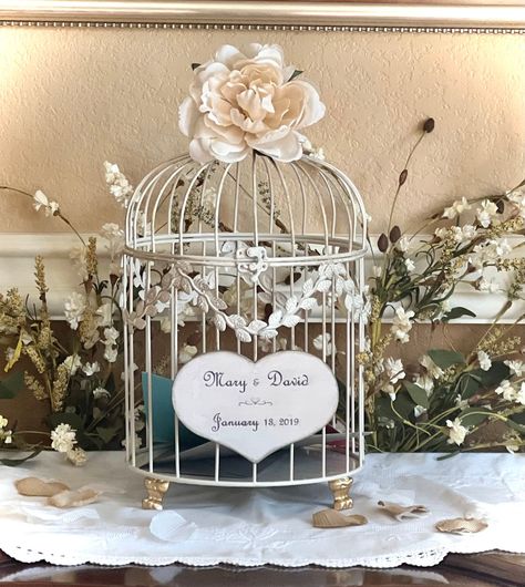 Birdcage Wedding Card Holder, Birdcage For Wedding Cards, Birdcage Card Holder Wedding, Bird Cage Card Holder Wedding, Birdcage Wedding Decor, Bird Cage Card Holder, Wedding Card Holders, Wedding Advice Box, Birdcage Card Holders