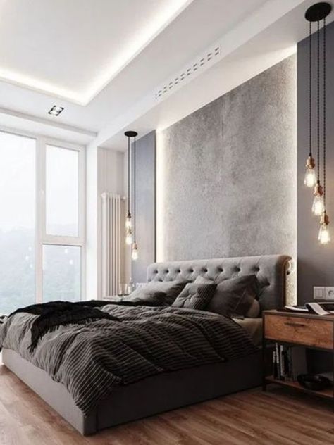 Masculine Bedroom Decor, Bedroom Layout, Modern Luxury Bedroom, Modern Bedroom Interior, Luxury Bedroom Design, Bedroom Furnishings, Bedroom Decor Inspiration, Luxury Bedroom Master, Bedroom Bed Design