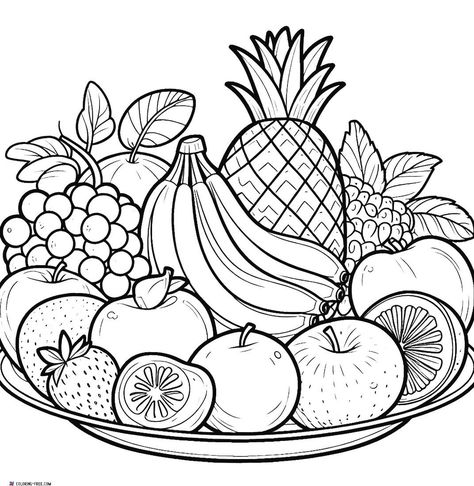 20 Fruit Coloring Pages (Free Unique Printables) Fruit Coloring, Food Coloring Pages, Comic Book Layout, Fruit Coloring Pages, Drawing Lessons For Kids, Fruits Drawing, Preschool Coloring Pages, Fruit Picture, Printables Free Kids