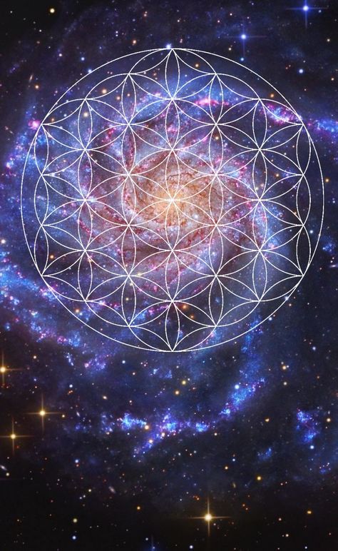 Flower Oneness Art, Flower Of Life Wallpaper, Outer Space Pictures, Android Wallpaper Blue, Geometric Inspiration, Space Pictures, Flower Of Life, Sacred Geometry, Outer Space