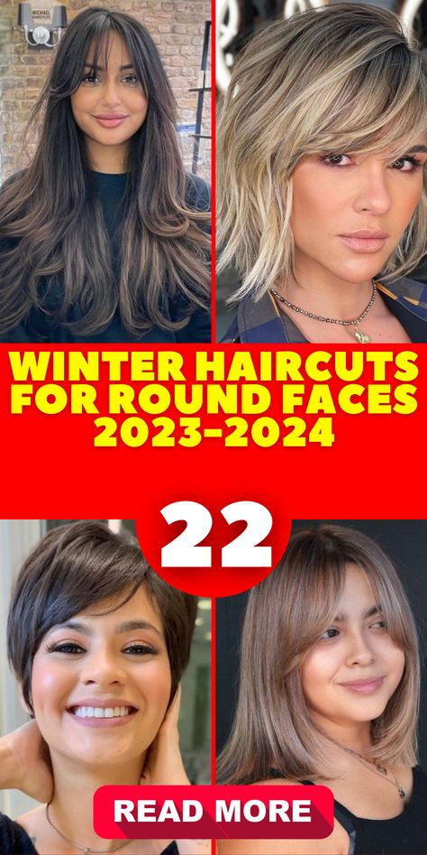 Women with round faces can explore the beauty of modern bob haircuts in 2023-2024. The bob is a versatile choice, and when tailored to your face shape, it can work wonders. Opt for a medium-length bob with subtle layers to add movement and structure to your round face. These haircuts are trendy, timeless, and perfect for the winter season. Haircuts For Round Faces Thinning Hair, Women’s Haircuts 2023 Round Face, Bob Haircuts For Round Face Shape, Bob Haircut 2023 Round Face, Best Round Face Haircut, Modern Long Bob Haircut 2023, Bob Haircuts For Women With Round Faces, Medium Layered Haircuts With Bangs Round Faces, Haircuts For Round Faces Fine Hair