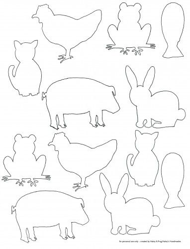 Free printable farm animal silhouette templates. Fun for kids to color or transform into any craft or art project. #printable #animal #coloringpages #template Farm Animals Pictures, Animal Cutouts, Animal Templates, Farm Paintings, Cut Animals, Silhouette Template, Shape Templates, Printable Animals, Animal Silhouette