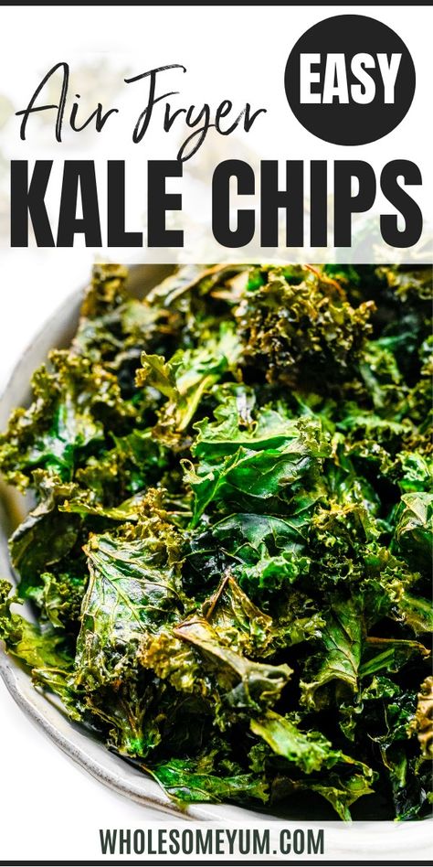 Air Fryer Kale Chips Kale Chips Dehydrator, Kale Chips Air Fryer, Ww Green Plan, Optavia Plan, Air Fryer Kale, Kale Chips Recipe Baked, Chips Air Fryer, Air Fryer Chips, Kale Chip