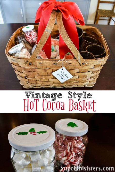 Blanket And Hot Cocoa Gift, Diy Hot Chocolate Gifts Basket, Hot Chocolate Bar Gift Basket, Hot Chocolate Basket Ideas, Hot Cocoa Basket Ideas, Hot Chocolate Gift Basket Ideas, Hot Cocoa Gift Basket Ideas, Diy Hot Cocoa Gift, Cocoa Gift Basket