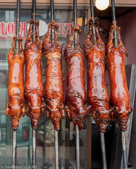 Perhaps the most iconic Filipino food is Lechon which you can easily find in most big celebrations like Christmas and Birthday parties.  This roasted suckling pig (which is Lechon is Spanish) is so popular that in one area in Manila you'll find the street lined with lechon. This area is called La Loma and is the Lechon Capital of the Philippines!  Have you had this succulent pig yet?  -  Lechon -  Lola Lita's Lechon -   12 NS Amoranto St. (Retiro) La Loma Quezon City Manila Philippines - #Travel Tapsilog, Crispy Pata, Sinigang, Philippines Food, Pig Roast, Filipino Dishes, Quezon City, Filipino Food, Filipino Recipes