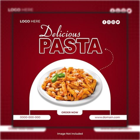 Delicious pasta food marketing poster te... | Premium Vector #Freepik #vector Pasta Social Media, Pasta Poster, Unique Pasta, Post Template Design, Food Marketing, Food Post, Poster Template Design, Marketing Poster, Pasta Food