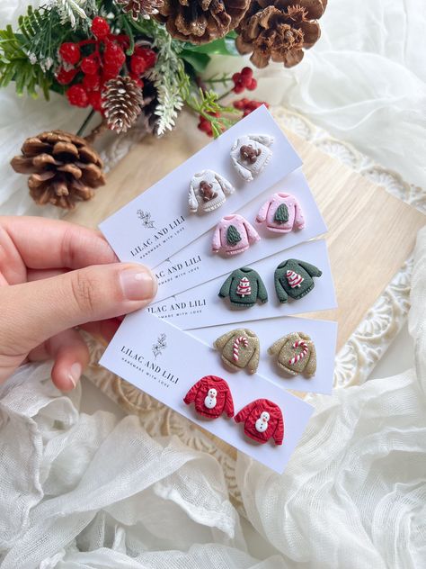 Christmas polymer clay earrings