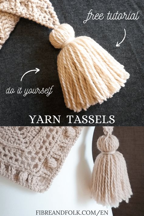 Crochet Blanket Tassels, Yarn Tassel Diy, Robin Crochet, Crochet Robin, Tassel Diy, Pompon Diy, Tassels Tutorials, Crochet Beginners, Yarn Tassel