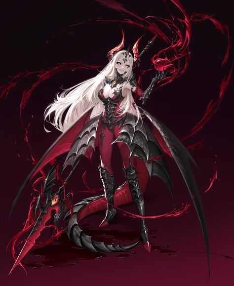 ArtStation - Red dragon knight, Kalle(JunYeong Shin) Demon Dragon Fantasy Art, Demon Character Art, Dragon Design Art, Rpg Character Art, Dragon Woman, Humanoid Dragon, 천사와 악마, Demon Dragon, Dragon Character