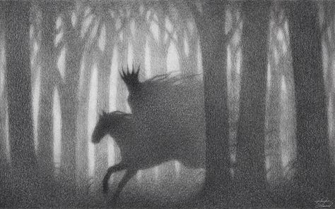 Fairy Tale Mood Dark Fairytale, Art Style Inspiration, Art And Illustration, A Horse, Dark Art, Dark Fantasy, A Black, Art Inspo, Art Style