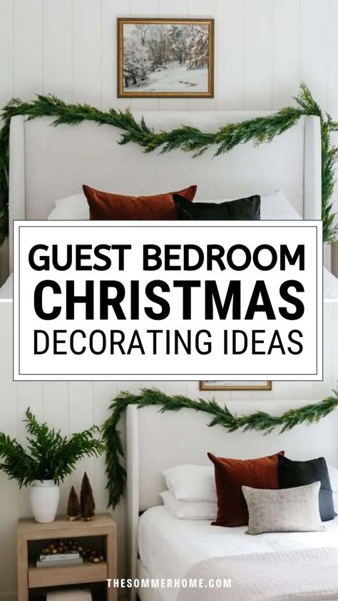 Get inspired by our Christmas Guest Bedroom decorating tips that will impress your guests this holiday season. Whether you’re looking for simple touches or a full festive makeover, these Guest Bedroom Christmas Decorating Ideas will help you create a space filled with holiday cheer. Guest Bedroom Christmas, Christmas Guest Bedroom, Holiday Guest Room, Christmas Guest Room, Winter Bedroom Decor, Decorating Ideas Christmas, Bedroom Decorating Tips, Winter Bedroom, Bedroom Design Inspiration