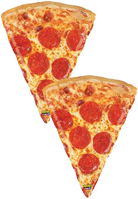 Set of 2 Jumbo 34" Realistic Pepperoni Pizza Slice Party Balloons Pizza Balloons, Owl Balloons, Flamingo Balloons, Kids Party Balloons, Dinosaur Balloons, Party Supply Store, Balloon Stands, Large Balloons, Pizza Slice