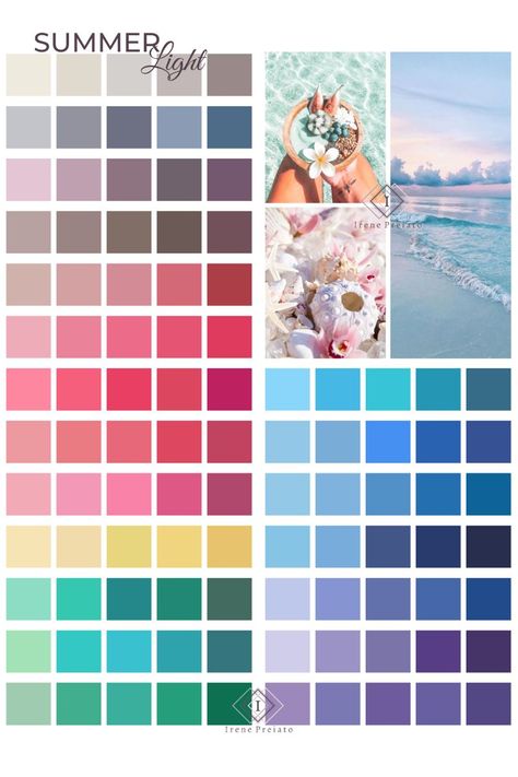 Color Palette Light Summer, Summer Outfit Color Palette, Light Summer Clothes Color Palettes, Summer Light Color Palette, Shaded Soft Summer Color Palette, Summer Light Palette, Bright Summer Palette, Summer Color Analysis Palette, Summer Colour Pallet