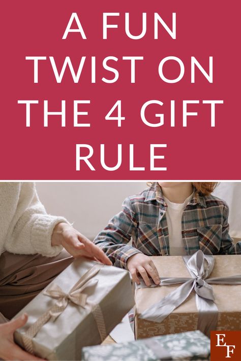 A Fun Twist on the 4 Gift Rule | Everything Finance 5 Gift Rule, 4 Gift Rule, Play Day, Finance Blog, 5 Gifts, Adventure Book, Relax Time, Money Making, Money Saving