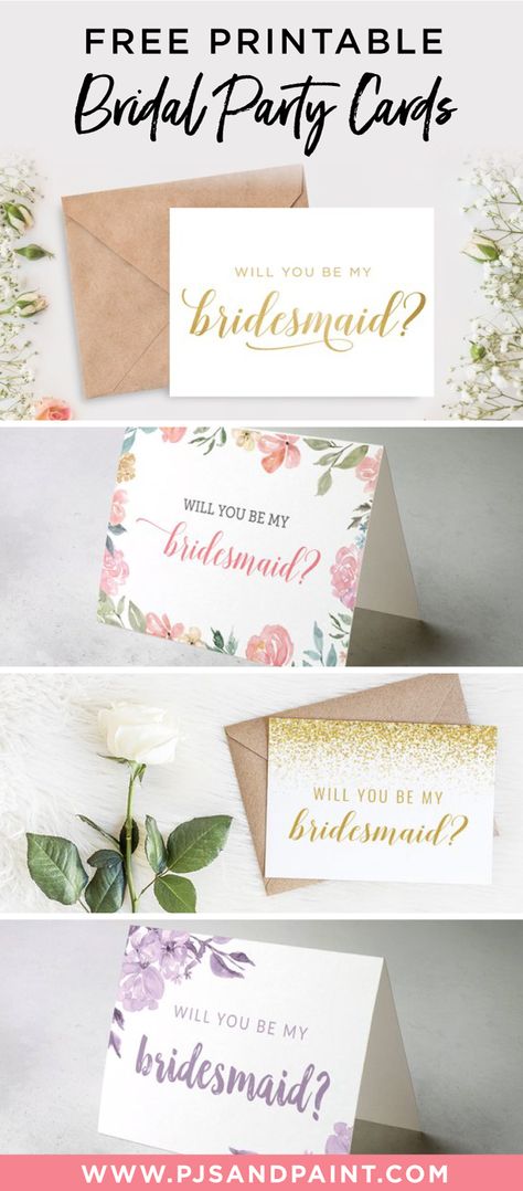 Free Printable Will You Be My Bridesmaid Cards Bridesmaid Proposal Card Printable, Will You Be My Bridesmaid Printable, Chantelle Wedding, Bridesmaid Gift Boxes Diy, Bridesmaid Card Template, Bridal Shower Invitations Free, Bridesmaid Thank You Cards, Bridesmaid Groomsmen, Marriage Ideas