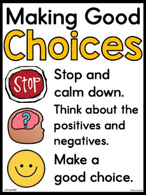 Making good choices activities for kids at school Making Good Choices Kindergarten, Prek Social Emotional Activities, Making Choices Activities Kids, Making Good Choices Activities For Kids, Making Good Choices Activities, Accepting No Activities For Kids, Good Choices Bad Choices Free Printable, Calm Down Choices, Good Choices