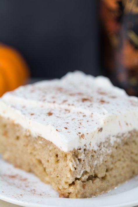 Tres leches cake with the seasonal Bailey's Pumpkin Spice. Perfect, easy indulgent dessert for a special fall occasion! | http://www.roseclearfield.com Pumpkin Spice Tres Leches Cake, Spice Tres Leches Cake, Pumpkin Spice Tres Leches, Leches Cake, Pumpkin Spice Recipe, Party Food Ideas, Tres Leches Cake, Grilled Cheese Recipes, Tres Leches