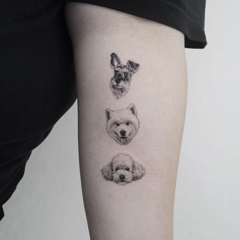 Tattoo by Youyeon #Youyeon #dogtattoos #dogtattoo #dog #animal #petportrait #mansbestfriend #realistic #realism #Hyperrealism #blackandgrey | Oct 24th 2018 | 738099 Small Dog Face Tattoo, Paw Tattoos For Women, Dog Paw Tattoos For Women, Dog Face Tattoo, Dog Paw Tattoos, Summer Tattoo Ideas, Paw Tattoos, Poodle Tattoo, Tatoo Dog