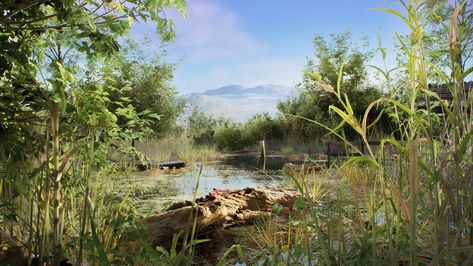 ArtStation - Unreal Engine 5 PCG Biome: River Water Level, Biome, Unreal Engine, Environmental Art, Water Plants, Music Art, Original Artwork, Engineering, Lake