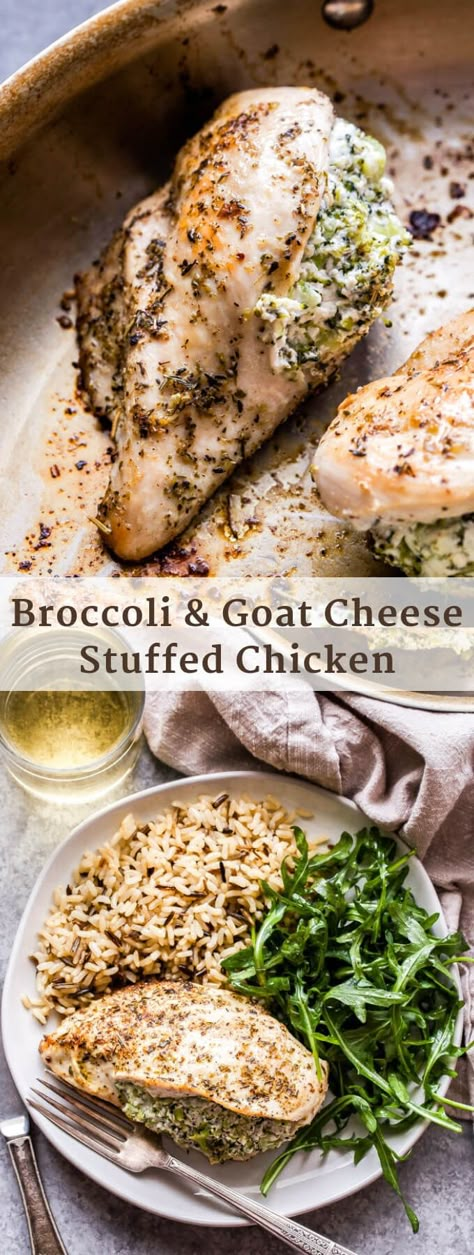 Broccoli Goat Cheese Stuffed Chicken not only looks and tastes impressive, but it’s easy to make too! It’s a great way to jazz up those boring old chicken breasts. #chicken #chickenbreasts #goatcheese #broccoli #dinner #lowcarb #glutenfree Broccoli Goat Cheese, Easter Recipes Dinner, Goat Cheese Stuffed Chicken, Cena Keto, Dinner Keto, Cheese Stuffed Chicken, Goat Cheese Recipes, Easter Dinner Recipes, Meat Dinners