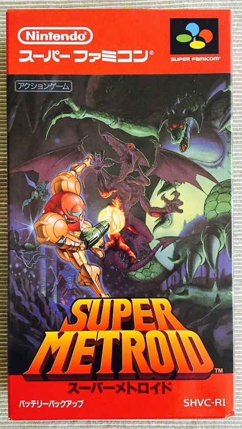 My recently purchased copy of the Japanese version of Super Metroid, which has considerably nicer box art compared to the Western releases. (Photo credit: Ollie Barder) Super Nintendo Games, Metroid Samus, Super Metroid, Kirby Nintendo, Nintendo 2ds, Retro Gaming Art, Samus Aran, Retro Video, Video Games Nintendo