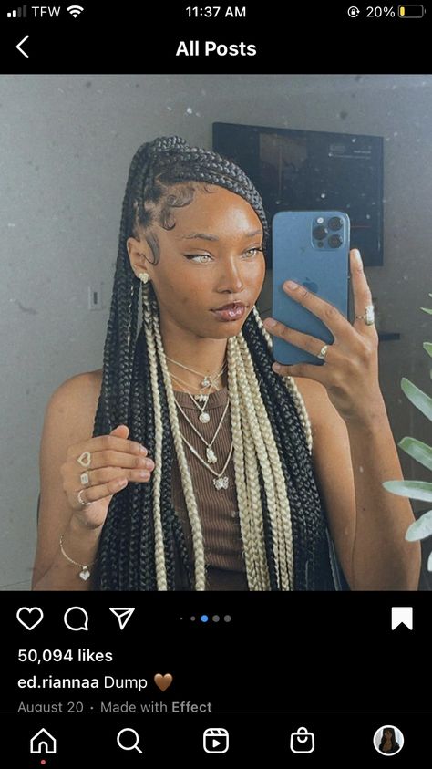 Peekaboo Hair Colors, Hair Braid Patterns, Cute Box Braids, Peekaboo Hair, Big Box Braids Hairstyles, Goddess Braids Hairstyles, Box Braids Hairstyles For Black Women, Cute Braided Hairstyles, Braided Cornrow Hairstyles