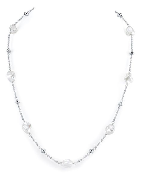 PRICES MAY VARY. Designer necklace with 7-8mm diameter white Keshi cultured pearls. Can be worn on any occasion, whether formal evening event or everyday casual. ✦ TOP QUALITY JEWELRY ✦ Handpicked, real pearls with thick and iridescent nacre. The pearls are mounted on the finest .925 Sterling Silver chain. ✦ PERFECT FOR GIFTING ✦ These elegant gemstones make the perfect gift for Mother's Day, Valentine's Day, Christmas, Hanukkah, Birthdays, June Birthstone, Engagement Pearl Silver Necklace, Cheap Diamond Rings, Pearl Strands Necklace, Silver Pearl Necklace, Designer Necklace, Cultured Pearl Necklace, Christmas Hanukkah, June Birthstone, Real Pearls