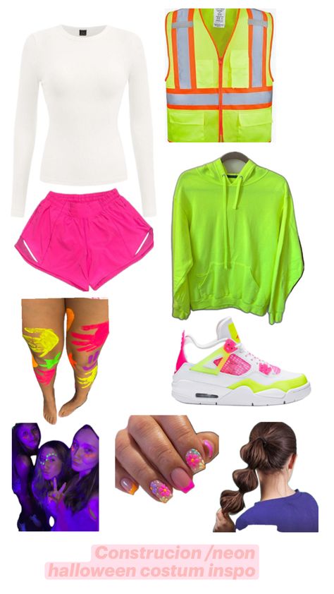 The best costume for 11-14 year old girls😜😝 Neon Halloween Costume, Cute Easy Halloween Costumes, Fun Halloween Outfits, Cute Halloween Outfits, Neon Halloween, Neon Girl, Classy Halloween Costumes, Matching Halloween Costumes, Best Costume