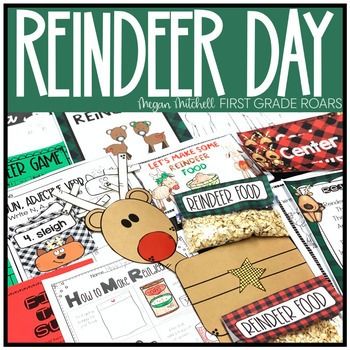 Reindeer Theme Day Holiday Christmas Activities Writing Phonics Math Crafts Kindergarten Winter Activities, Christmas Classroom Ideas, Christmas In Kindergarten, First Grade Christmas, Winter Kindergarten Activities, Classroom Party Ideas, Christmas Party Activities, January Activities, Christmas In The Classroom