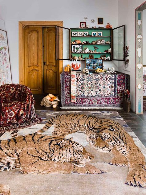 Interior Design Unique, Rug Aesthetic, Tiger Rug, Stylish Art, Animal Designs, Materials And Textures, Fine Rugs, Buy Rugs, Wild Things