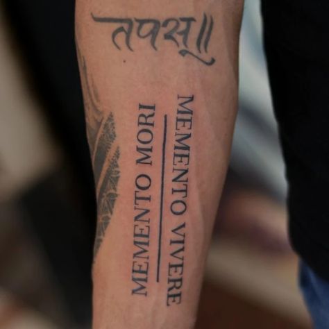 Bold Text Tattoo Ideas on Hand for Men - Make a Statement - TiptopGents Tattoo Ideas On Hand, Text Tattoo Ideas, Lil B Tattoo, Momento Mori Tattoo, Forearm Word Tattoo, Memento Tattoo, Memento Mori Tattoo, Phrase Tattoos, Cool Forearm Tattoos