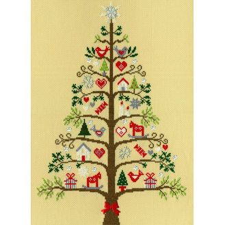 Scandi Tree Cross Stitch Kit Scandinavian Cross Stitch Patterns, Tree Cross Stitch, Christmas Gift Inspiration, Christmas Donkey, Bothy Threads, Pretty Christmas Trees, Scandi Christmas, Cross Stitch Christmas, Art Origami