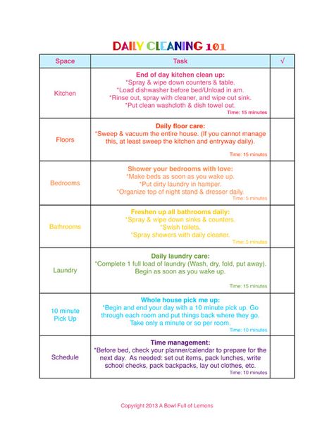 Dividing #Chores with your Spouse - Well-Groomed Home shares A Bowl Full of Lemons Daily Cleaning Checklist A Bowl Full Of Lemons, Bowl Full Of Lemons, Daily Cleaning Checklist, Cleaning Schedules, Printable Checklist, Daily Cleaning, Daily Routines, Cleaning Checklist, Organizing Tips